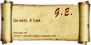 Grath Elek névjegykártya
